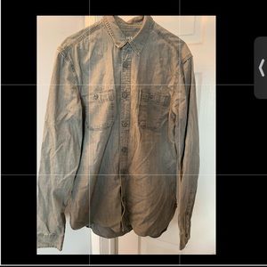 Gap Cotton Button Down Shirt Gray